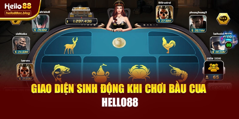 Giao diện sinh động khi chơi Bầu Cua Hello88