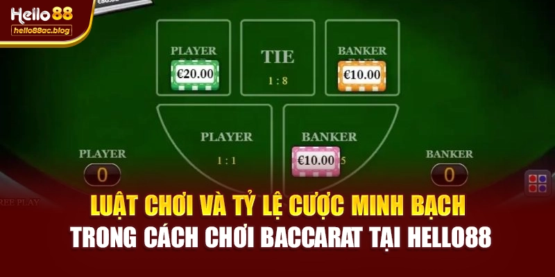 Luật chơi và tỷ lệ cược minh bạch trong cách chơi Baccarat tại Hello88